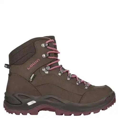 LOWA Reneg. GTX Mid Ws Bergschuhe für Damen in Espressobeere und Rot