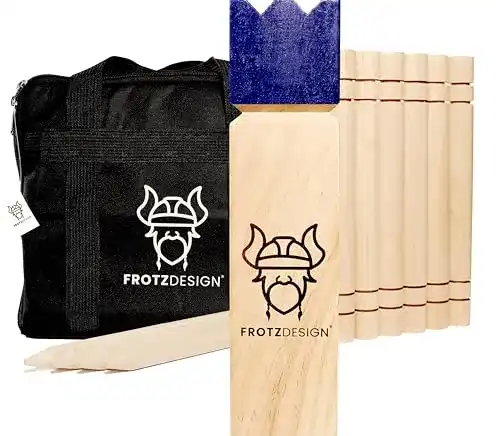 Kubb FrotzDesign – Wikingerspiel aus Gummiholz für 2-12 Spieler