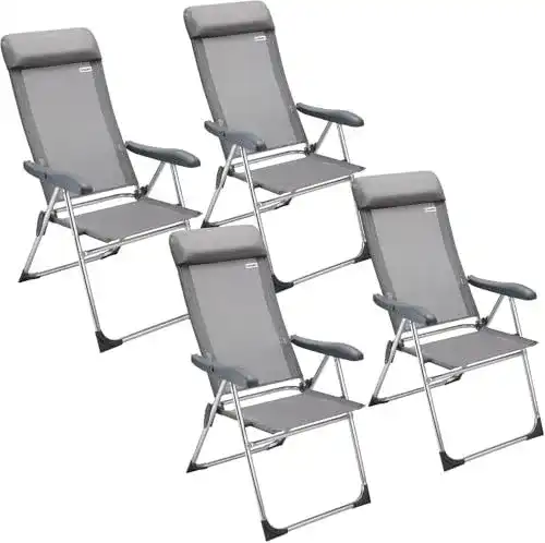 Gartenstühle Casaria 4er Set klappbar 7-fach verstellbar Alu
