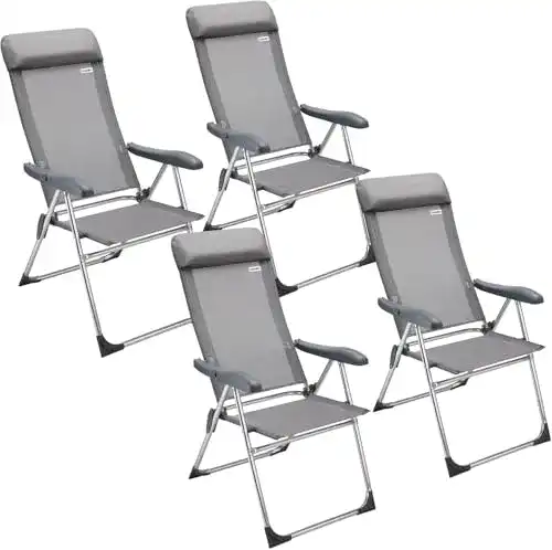 Gartenstühle Casaria 4er Set klappbar 7-fach verstellbar Alu