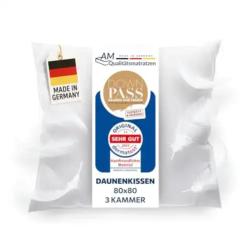 Daunenkissen DormiGood 80 x 80 cm aus 100% Naturmaterialien