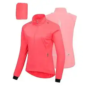Fahrradjacke für Damen mit abnehmbaren Ärmeln, wasserdicht und atmungsaktiv