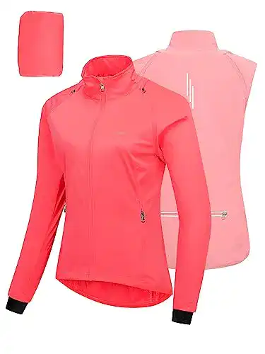 Fahrradjacke für Damen mit abnehmbaren Ärmeln, wasserdicht und atmungsaktiv