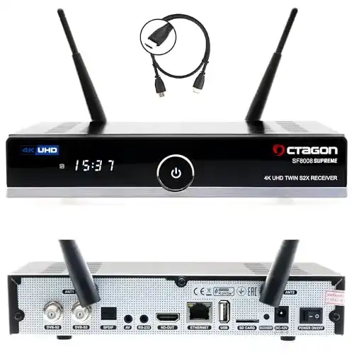 Twin-SAT-Receiver Octagon SF8008 UHD 4K mit Dual-Tuner und WiFi