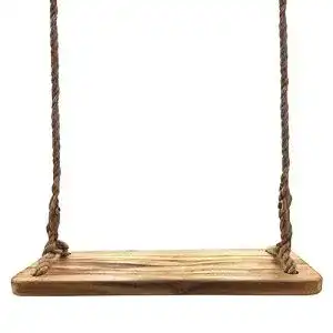 Holzschaukel Aoneky 60 x 20 x 3 cm mit Jute-Seilen für Garten und Terrasse