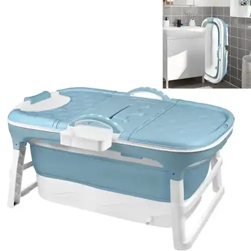 Faltbare Badewanne für Erwachsene Yuenfong Sitzbadewanne mit Abdeckung