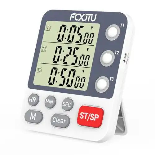 Digitaler Küchentimer Fcxjtu mit 3 Kanälen und großem Display