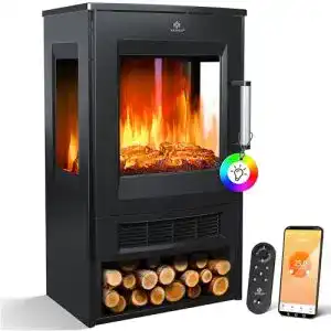 LED Kamin Kesser Elektrokamin mit Heizung und Panorama Sichtfenster