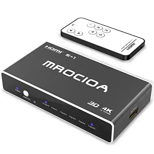 HDMI-Switch mrocioa 4K 5 Eingänge 1 Ausgang für verschiedene Geräte