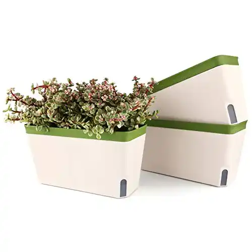 Blumenkästen mit Wasserspeicher von T4U, 27 cm selbstbewässernd
