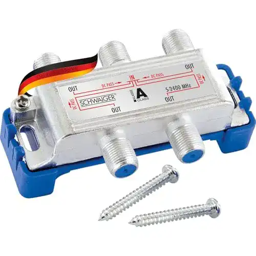 Schwaiger 9505 4-fach Sat-Verteiler für Satelliten- und Kabelfernsehen