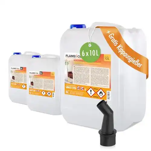 Bioethanol Höfer Chemie Flambiol 96,6% 6 x 10 L – Ethanol für Deko und Kamin