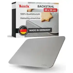 Backstahl Koch 46 x 38 cm aus 5 mm massivem Qualitätsstahl für Ofen und Grill
