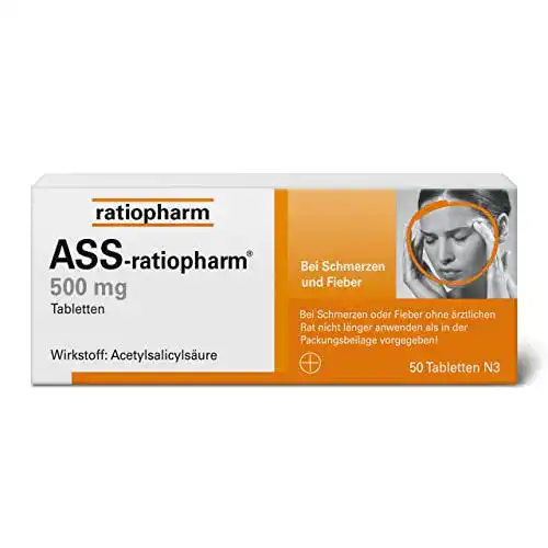 Kopfschmerztabletten Ratiopharm ASS 500 mg zur Schmerzlinderung