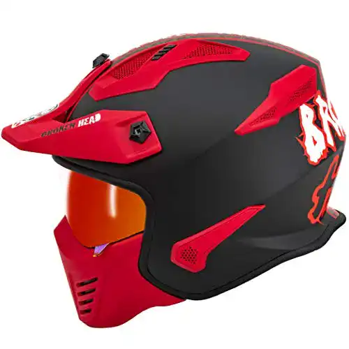 Motorradhelm Broken Head Street Warrior Rot Camouflage