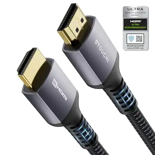 Stouchi 2m 8K HDMI Kabel – Ultra High Speed, 48Gbps, 4K, 10K, 144Hz