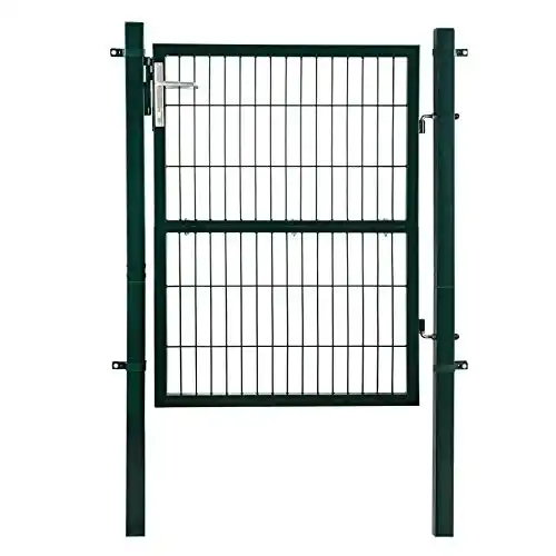 Gartentor Set mit Tür, Pfosten, Aluminium Türgriff und Einsteckschloss