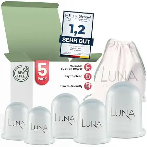Schröpfglas Set LUNA FitLines – 5 Premium Schröpfgläser aus Silikon