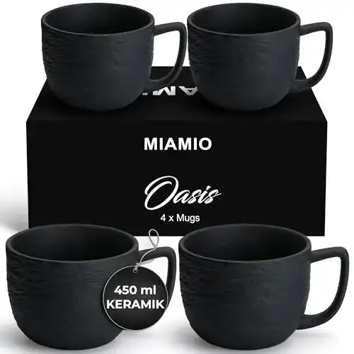 Kaffeetassen MIAMIO 450 ml, 4er Set aus Keramik