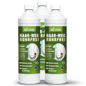 Rohrreinigung Bio-Chem Haar-Weg Abflussreiniger 3x 1000 ML