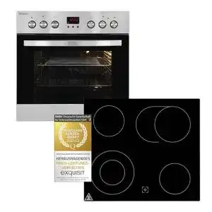 Exquisit Herd-Set EHE185-1.3 mit Backofen und Timer, 58 Liter