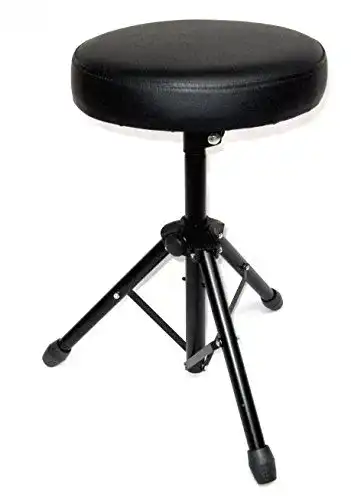 Schlagzeughocker MSA in Schwarz Universeller Drumhocker mit gepolstertem Sitz