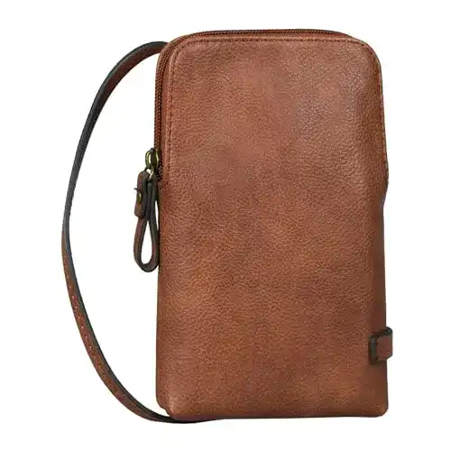 Handytasche Tom Tailor Rubiana Damen Umhängetasche mittelgroß in Cognac