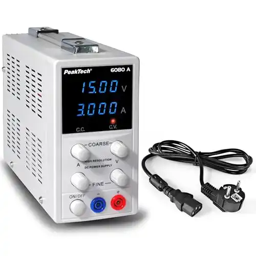 Labornetzgerät PeakTech P 6080 A mit 0-15V und 0-3A