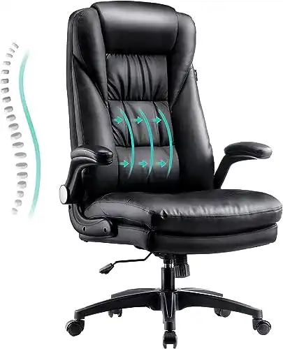 Hbada Bürostuhl Ergonomischer Drehstuhl Kunstleder für Komfort