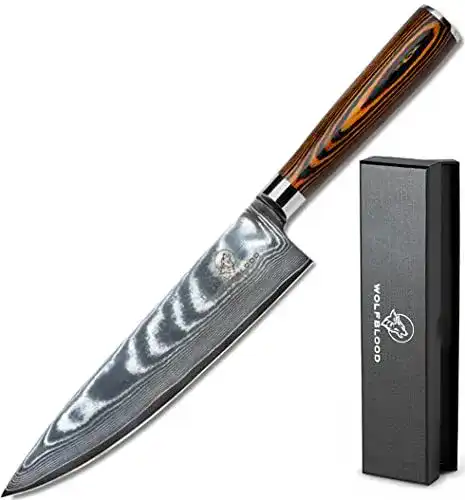 Damastmesser Wolfblood XL Küchenmesser (32 cm) für Profis