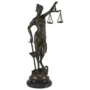Justitia Statue aus Bronze Symbol der Gerechtigkeit für Kanzlei und Gericht