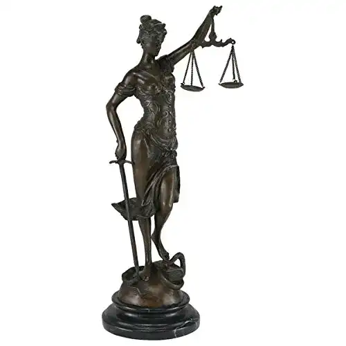 Justitia Statue aus Bronze Symbol der Gerechtigkeit für Kanzlei und Gericht