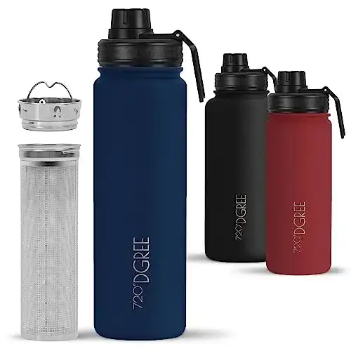 720°DGREE Edelstahl Thermo Trinkflasche 710ml mit Früchtebehälter