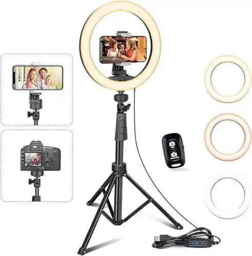 UBeesize Ringlicht mit 12 Zoll Durchmesser und 62 Zoll Stativ