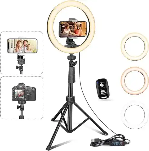 UBeesize Ringlicht mit 12 Zoll Durchmesser und 62 Zoll Stativ
