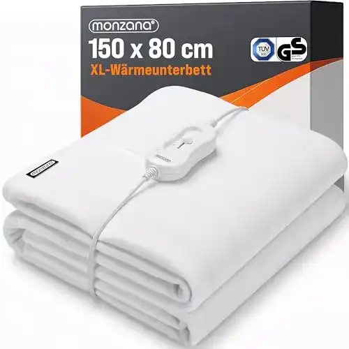Wärmeunterbett Monzana Heizdecke 150x80cm mit 3 Temperaturstufen und 60W