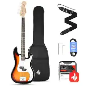Donner E-Bass Gitarre Set für Anfänger, 4 Saiten im P-Stil