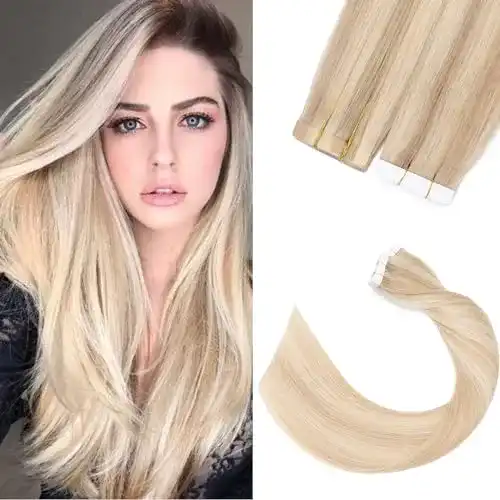Tape-In Extensions aus Remy-Haar, 20 Stück, leicht und schonend