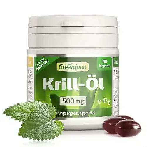 Krillöl Greenfood 500 mg, 60 Kapseln – hochdosiert und rein