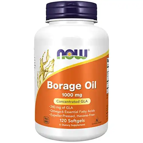 Borretschöl Kapseln Now Foods, Borage Oil 1000mg, 120 Weichkapseln