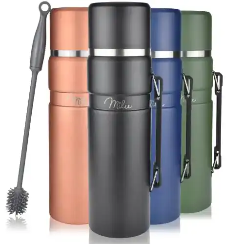 Isolierkanne Milu Thermoskanne 1L – Thermosflasche mit Griff