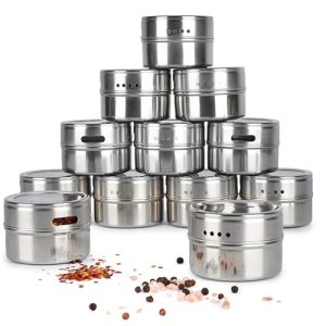 Magnetische Gewürzdosen von Oak & Steel 12 Edelstahlbehälter (100ml)