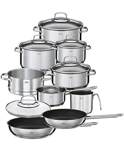 Rösle Elegance Topfset 10-teilig aus Edelstahl mit Glasdeckel