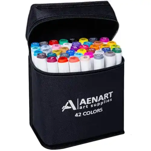 Alkoholmarker Aen Art, 42 Farbiges Set für Künstler