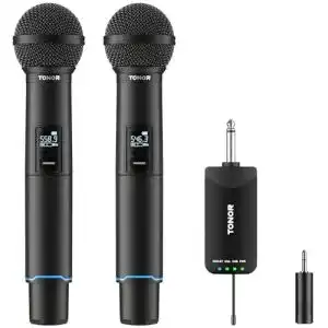 Bluetooth Mikrofon von Tonor, kabelloses Funkmikrofon Set mit UHF