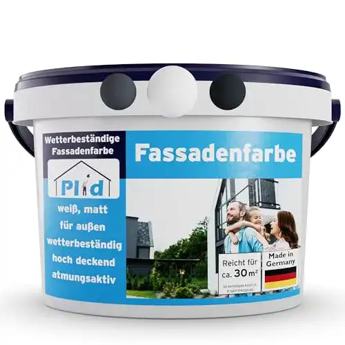 Fassadenfarbe plid Weiß für Außen – Wetter- und UV-beständig