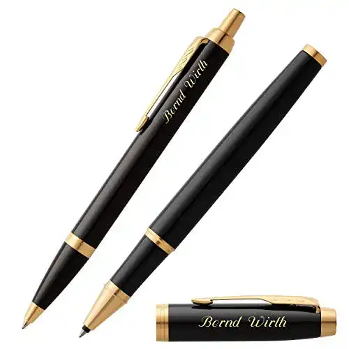 Parker Schreibset IM Black Lacquer G.C. mit Gravur