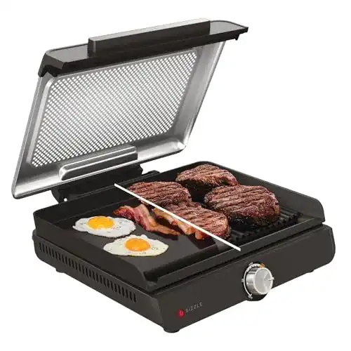 Elektro-Tischgrill mit Deckel Ninja Sizzle für Indoor-Grillen