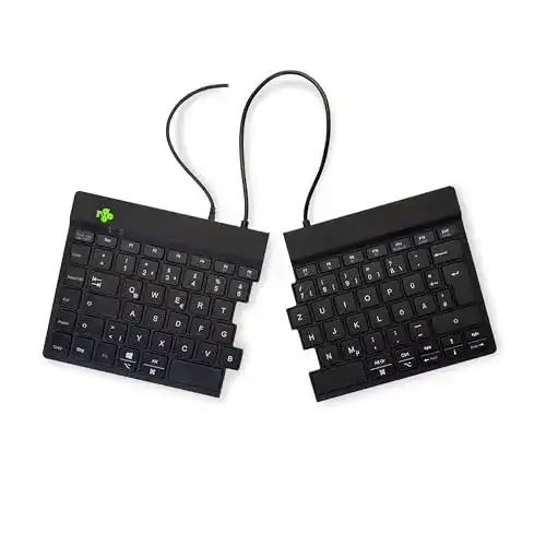 Ergonomische R-Go Tools Split Tastatur mit Pausenanzeige und USB-C