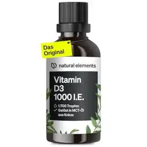 Vitamin D3 Tropfen von Natural Elements, 1000 I.E. pro Tagesdosis